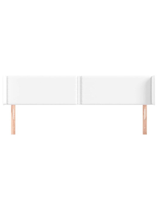 Čelo postele typu ušák bílá 183x16x78/88 cm umělá kůže