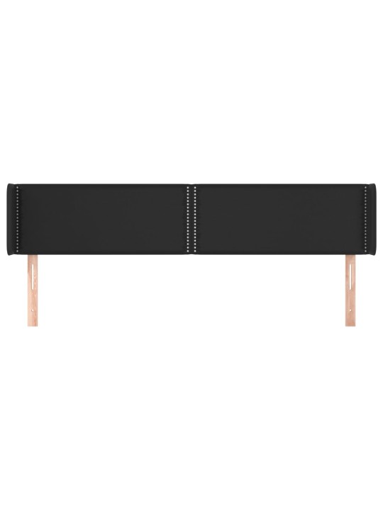 Čelo postele typu ušák černé 203x16x78/88 cm umělá kůže