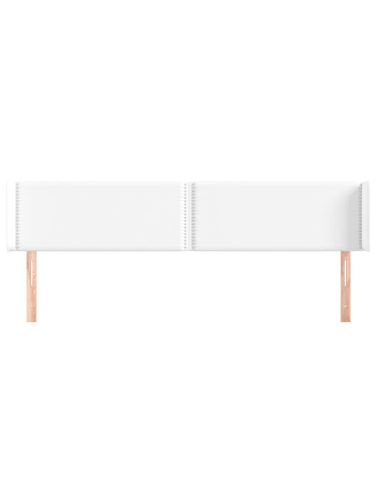 Čelo postele typu ušák bílá 203x16x78/88 cm umělá kůže