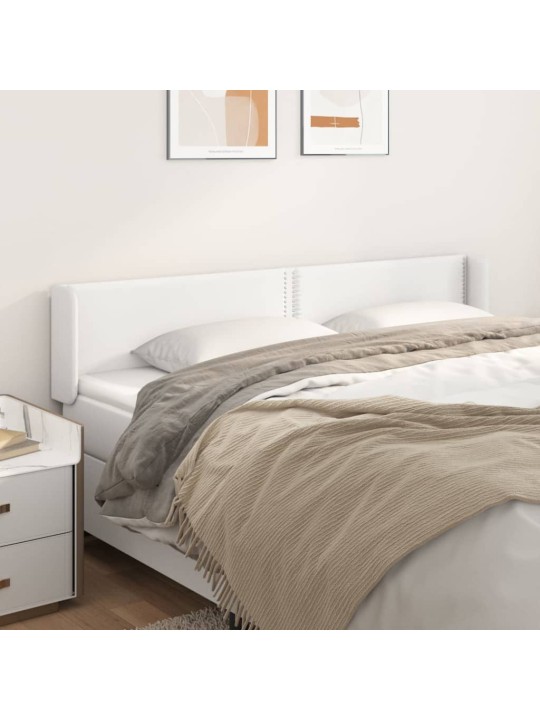 Čelo postele typu ušák bílá 203x16x78/88 cm umělá kůže