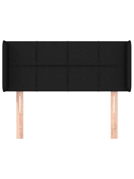Čelo postele typu ušák černé 83 x 16 x 78/88 cm textil