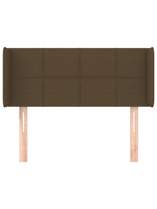 Čelo postele typu ušák tmavě hnědé 83 x 16 x 78/88 cm textil