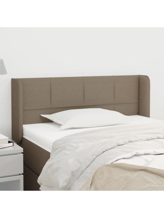 Čelo postele typu ušák taupe 83 x 16 x 78/88 cm textil