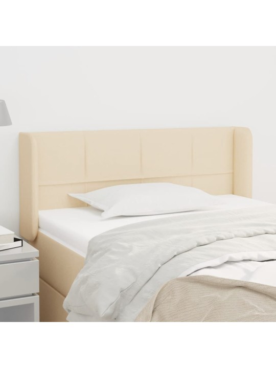 Čelo postele typu ušák krémové 83 x 16 x 78/88 cm textil
