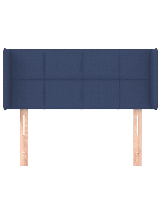 Čelo postele typu ušák modré 83 x 16 x 78/88 cm textil