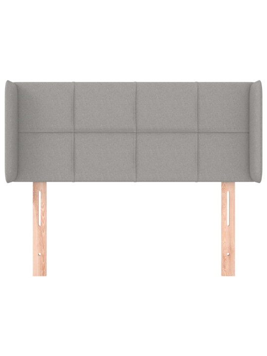 Čelo postele typu ušák světle šedé 93x16x78/88 cm textil