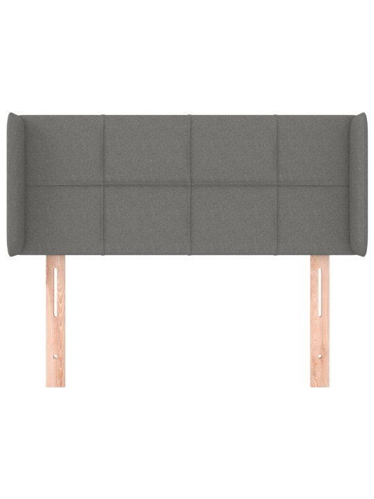 Čelo postele typu ušák tmavě šedé 93x16x78/88 cm textil