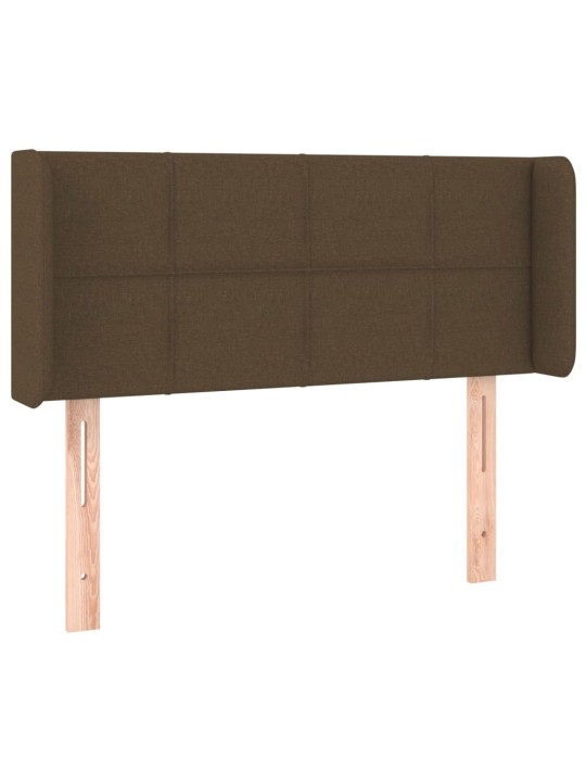 Čelo postele typu ušák tmavě hnědé 93x16x78/88 cm textil