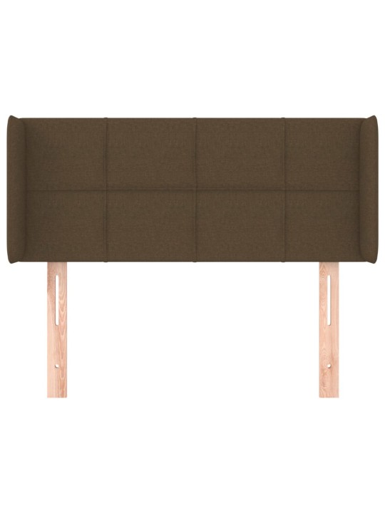 Čelo postele typu ušák tmavě hnědé 93x16x78/88 cm textil