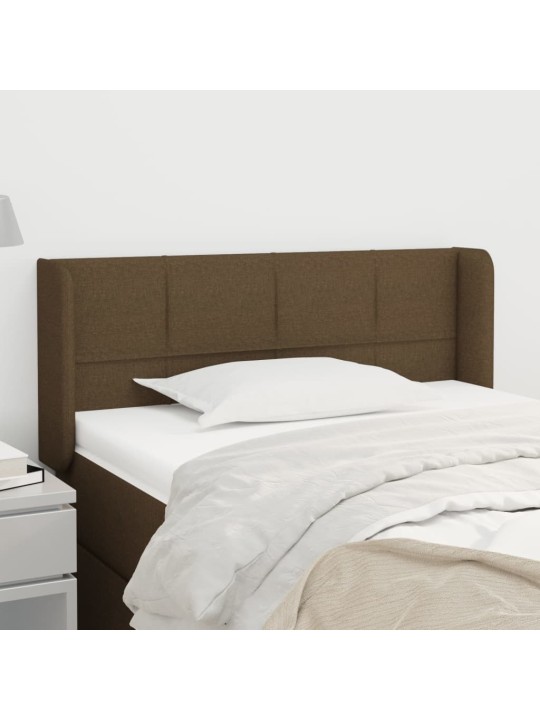 Čelo postele typu ušák tmavě hnědé 93x16x78/88 cm textil