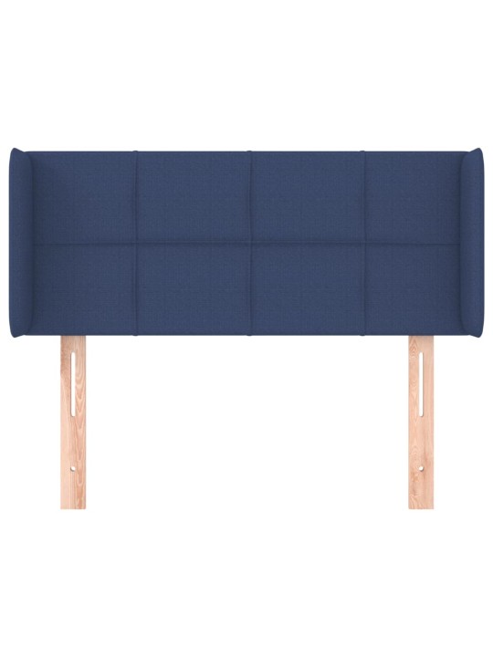 Čelo postele typu ušák modré 93 x 16 x 78/88 cm textil