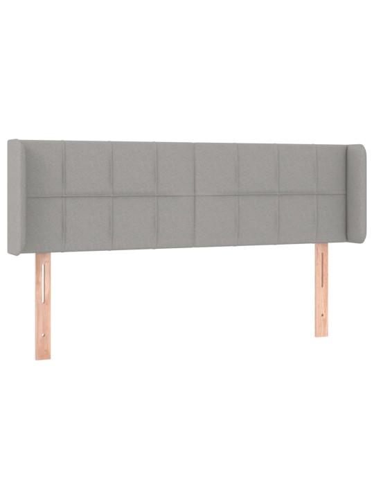 Čelo postele typu ušák světle šedé 147x16x78/88 cm textil