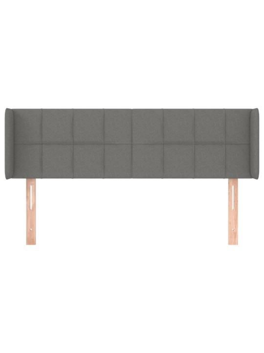 Čelo postele typu ušák tmavě šedé 147x16x78/88 cm textil
