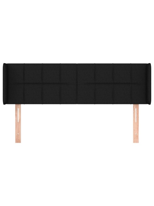 Čelo postele typu ušák černé 147x16x78/88 cm textil