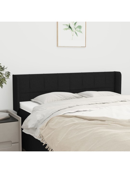 Čelo postele typu ušák černé 147x16x78/88 cm textil