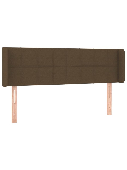 Čelo postele typu ušák tmavě hnědé 147x16x78/88 cm textil