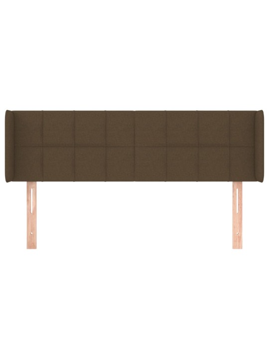 Čelo postele typu ušák tmavě hnědé 147x16x78/88 cm textil