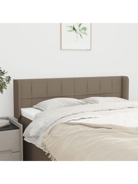 Čelo postele typu ušák taupe 147 x 16 x 78/88 cm textil