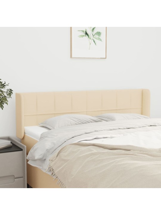 Čelo postele typu ušák krémové 147 x 16 x 78/88 cm textil
