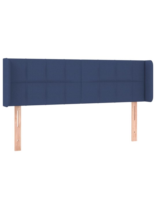 Čelo postele typu ušák modré 147 x 16 x 78/88 cm textil