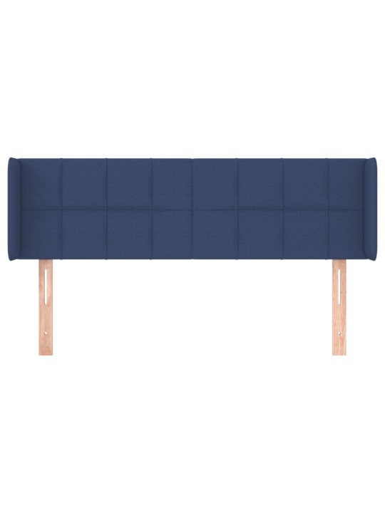 Čelo postele typu ušák modré 147 x 16 x 78/88 cm textil