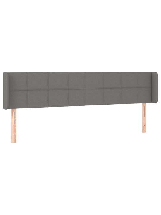 Čelo postele typu ušák tmavě šedé 163x16x78/88 cm textil
