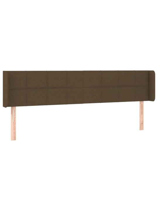 Čelo postele typu ušák tmavě hnědé 163x16x78/88 cm textil