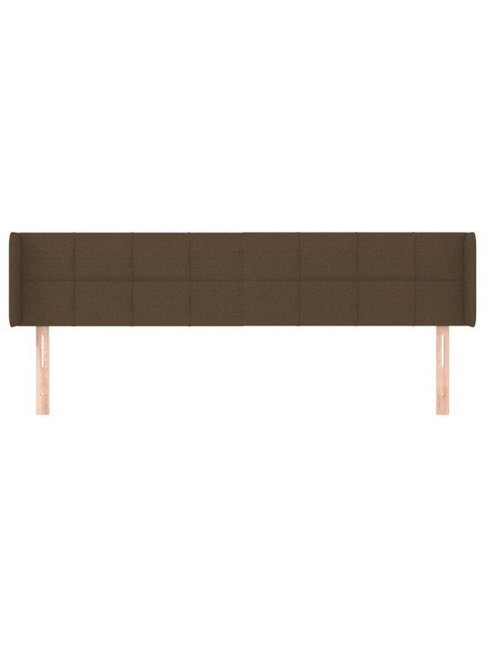 Čelo postele typu ušák tmavě hnědé 163x16x78/88 cm textil