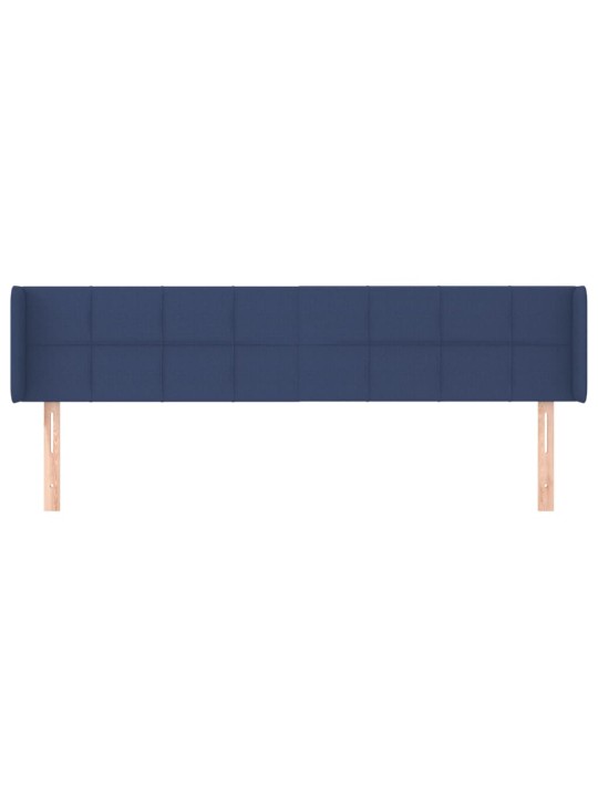 Čelo postele typu ušák modré 163 x 16 x 78/88 cm textil