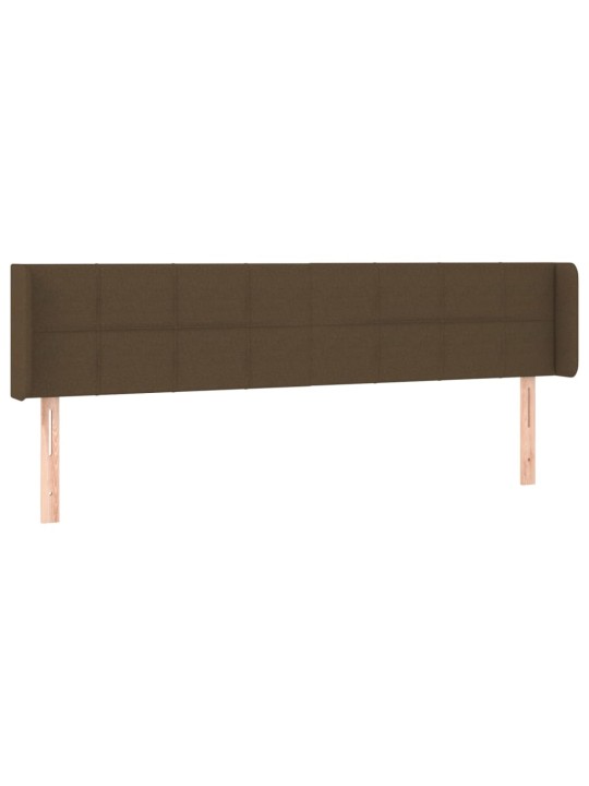 Čelo postele typu ušák tmavě hnědé 183x16x78/88 cm textil