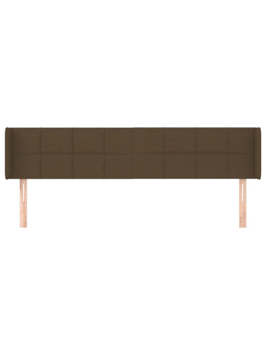 Čelo postele typu ušák tmavě hnědé 183x16x78/88 cm textil