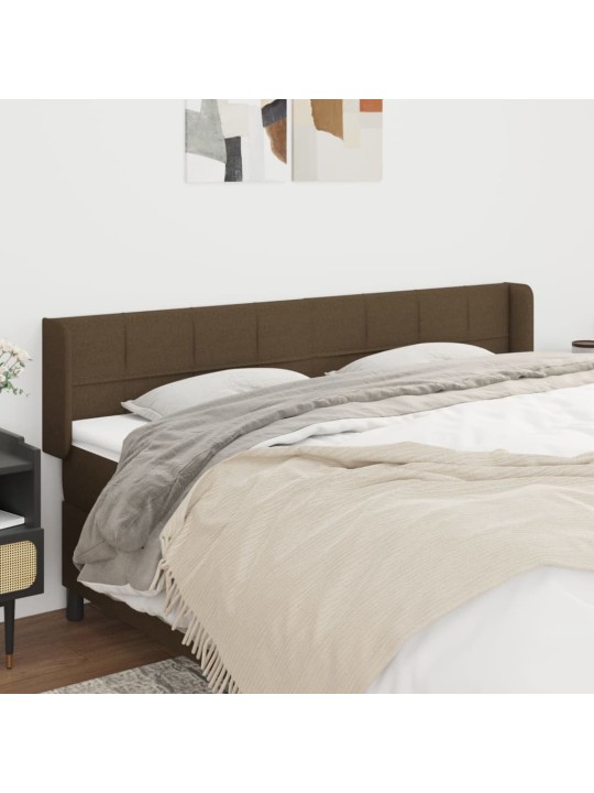 Čelo postele typu ušák tmavě hnědé 183x16x78/88 cm textil