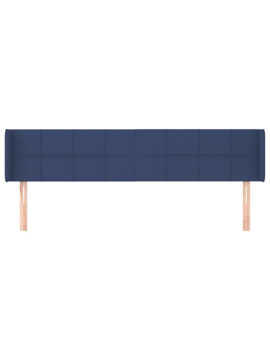 Čelo postele typu ušák modré 183x16x78/88 cm textil