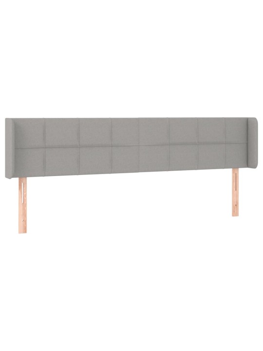 Čelo postele typu ušák světle šedé 203x16x78/88 cm textil