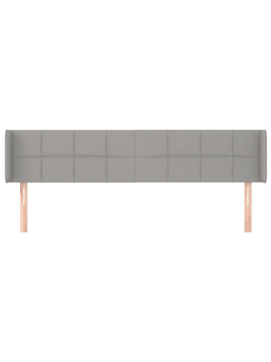 Čelo postele typu ušák světle šedé 203x16x78/88 cm textil