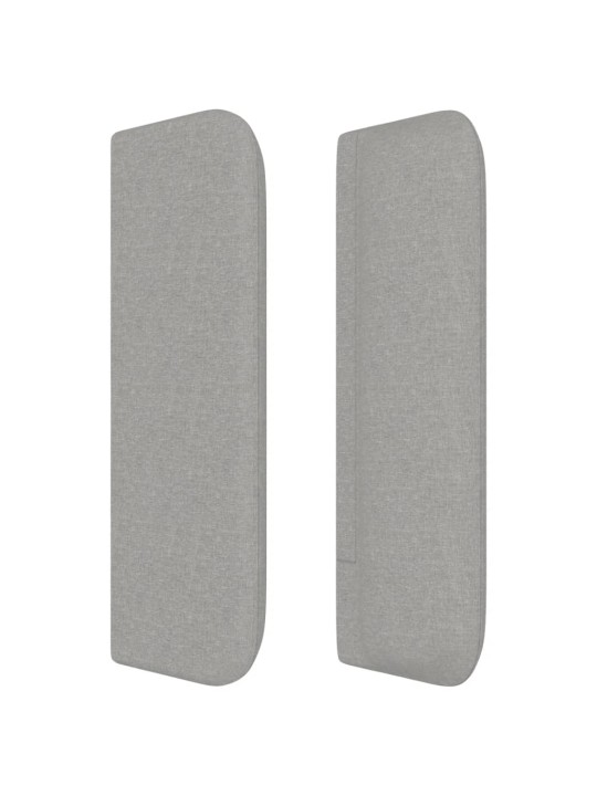 Čelo postele typu ušák světle šedé 203x16x78/88 cm textil
