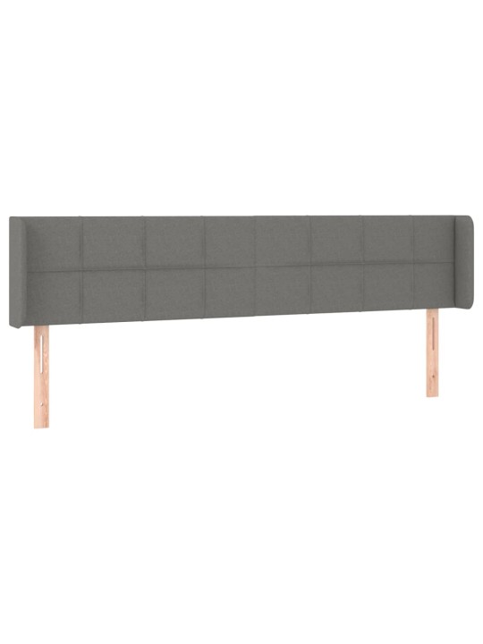 Čelo postele typu ušák tmavě šedé 203x16x78/88 cm textil