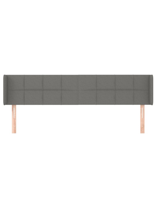 Čelo postele typu ušák tmavě šedé 203x16x78/88 cm textil