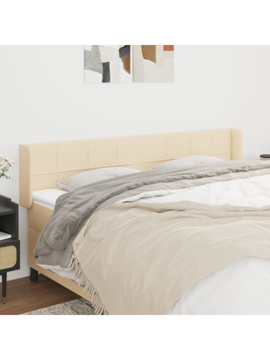 Čelo postele typu ušák krémové 203 x 16 x 78/88 cm textil