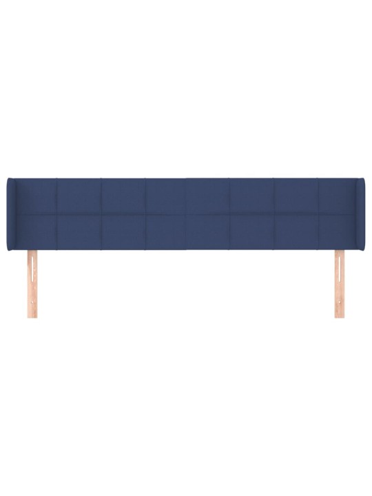 Čelo postele typu ušák modré 203 x 16 x 78/88 cm textil