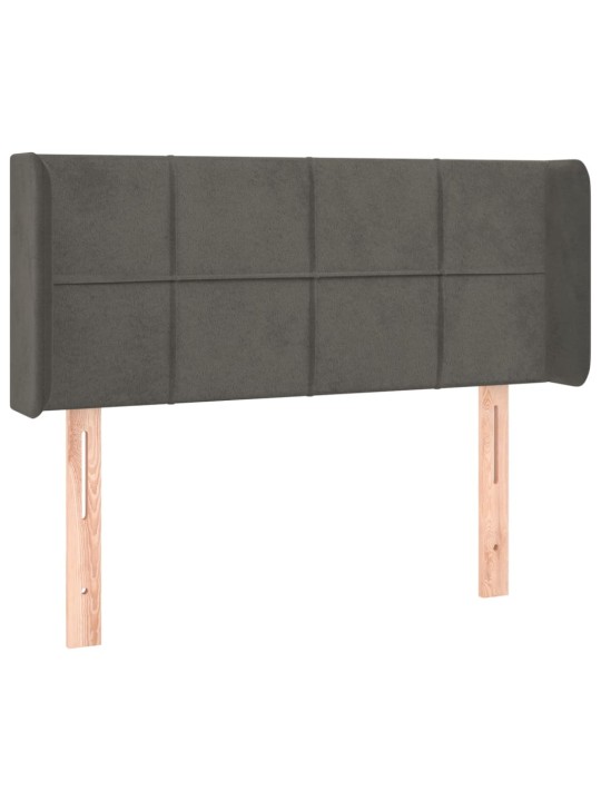 Čelo postele typu ušák tmavě šedé 83x16x78/88 cm samet
