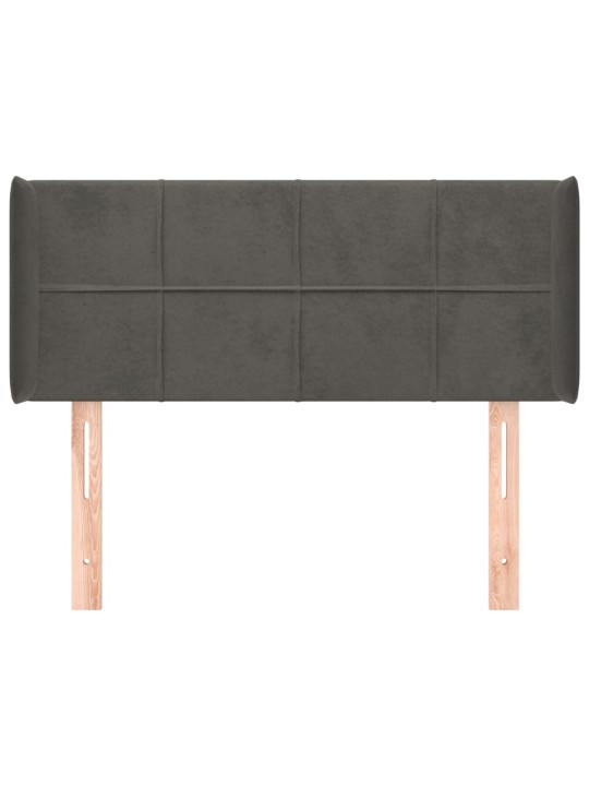 Čelo postele typu ušák tmavě šedé 83x16x78/88 cm samet