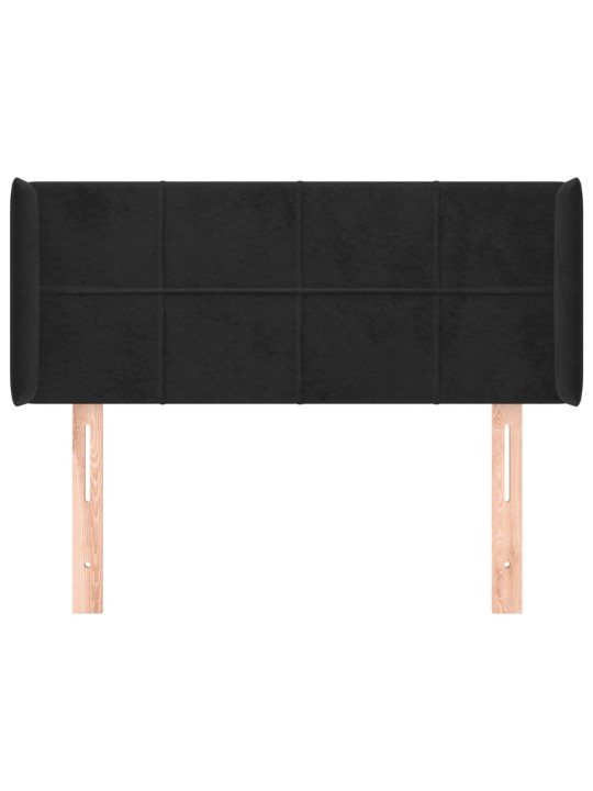 Čelo postele typu ušák černé 83 x 16 x 78/88 cm samet