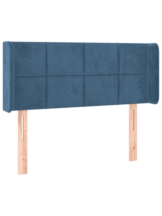 Čelo postele typu ušák tmavě modrá 83 x 16 x 78/88 cm samet