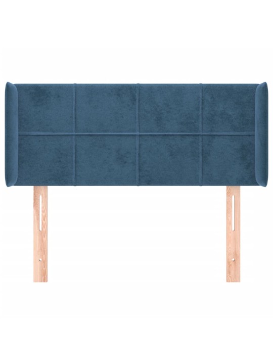 Čelo postele typu ušák tmavě modrá 83 x 16 x 78/88 cm samet