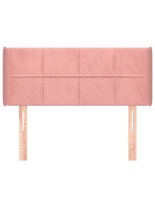 Čelo postele typu ušák růžová 83 x 16 x 78/88 cm samet