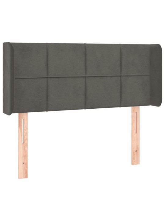 Čelo postele typu ušák tmavě šedé 93x16x78/88 cm samet