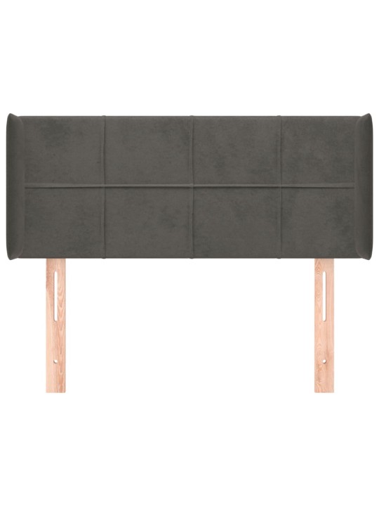 Čelo postele typu ušák tmavě šedé 93x16x78/88 cm samet