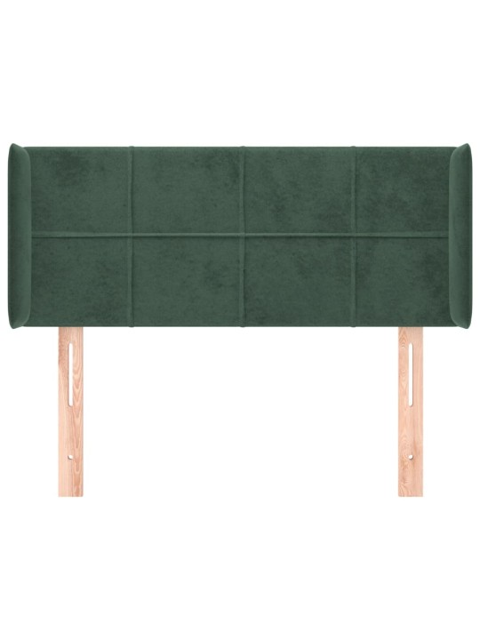 Čelo postele typu ušák tmavě zelená 93x16x78/88 cm samet