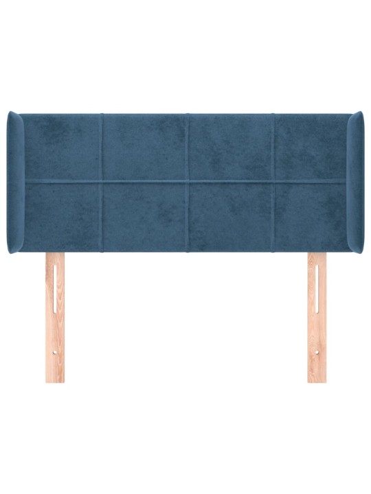 Čelo postele typu ušák tmavě modrá 93x16x78/88 cm samet